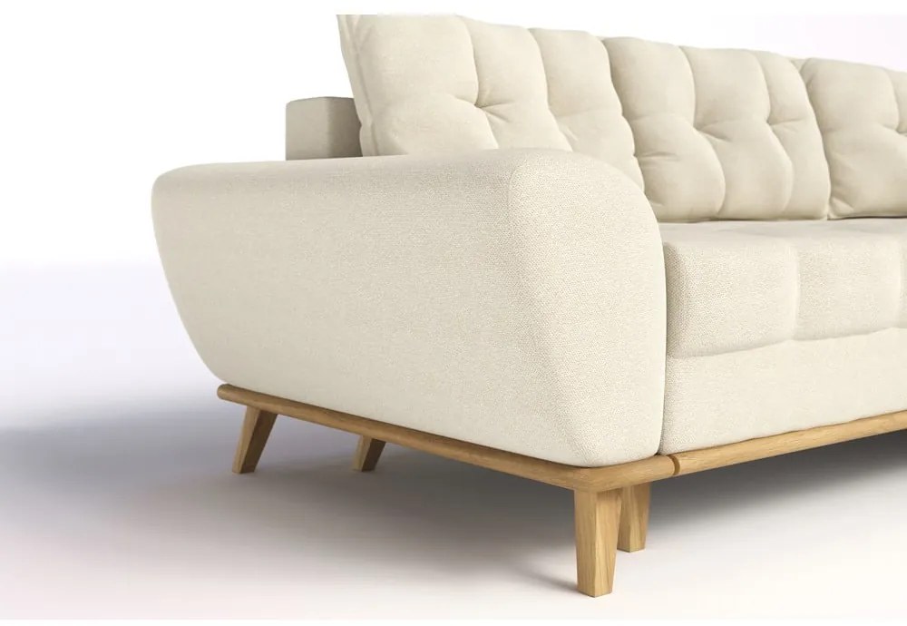 Кремав разтегателен ъглов диван (десен ъгъл) Balitco – Ropez