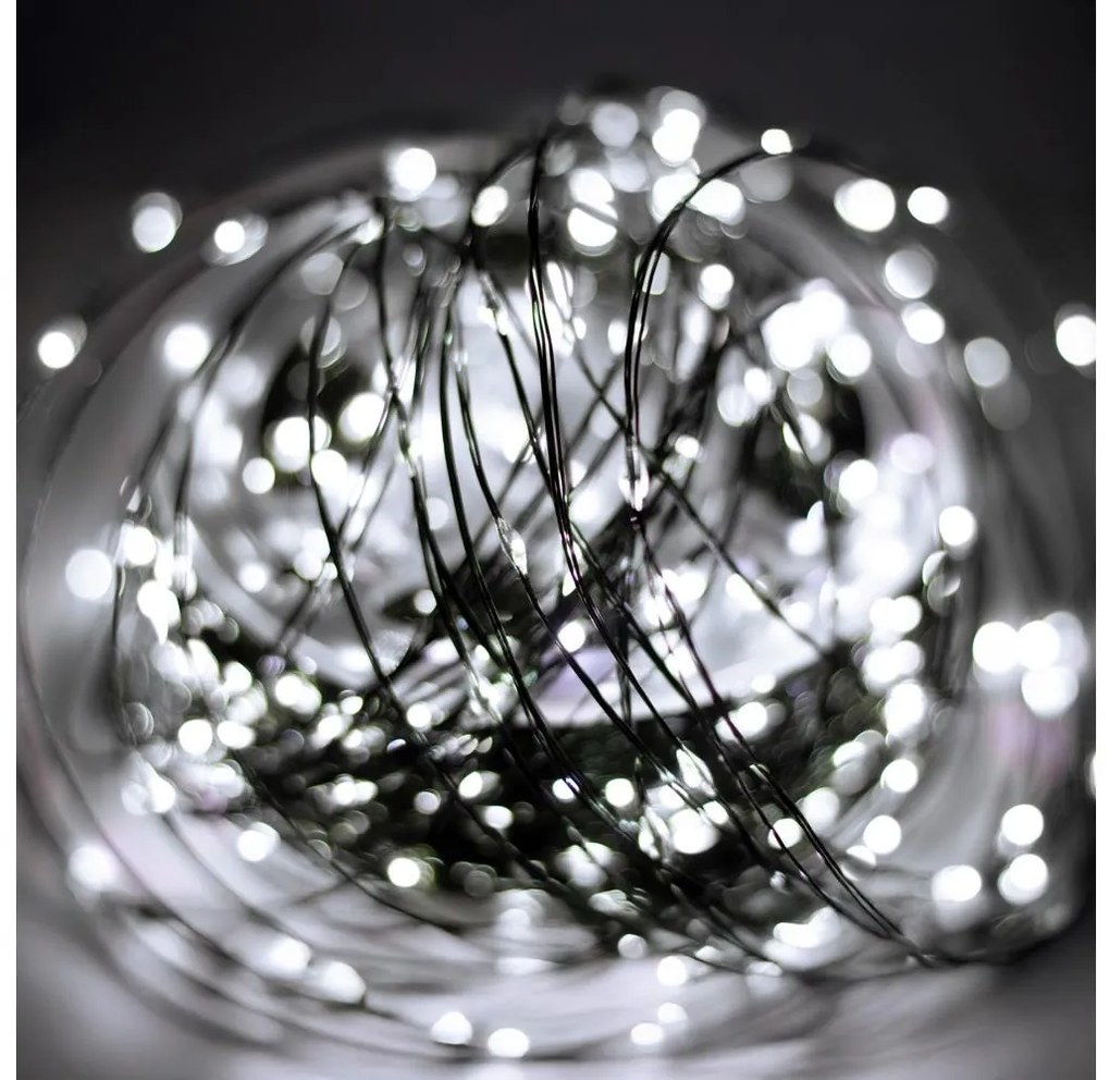 LED външен коледен гирлянд 1500xLED/230V, 8 режима, 153 m, IP44, студено бяло + дистанционно управление