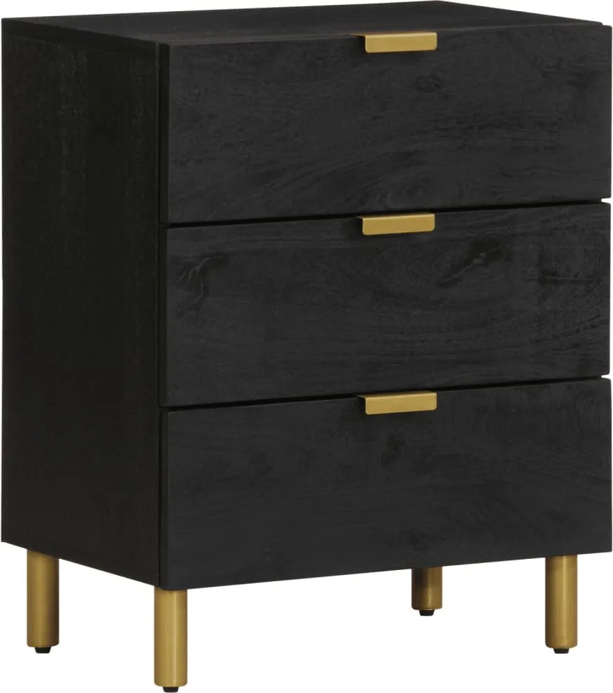 4017657 vidaXL Нощно шкафче, черно, 50x33x62 см, инженерно дърво