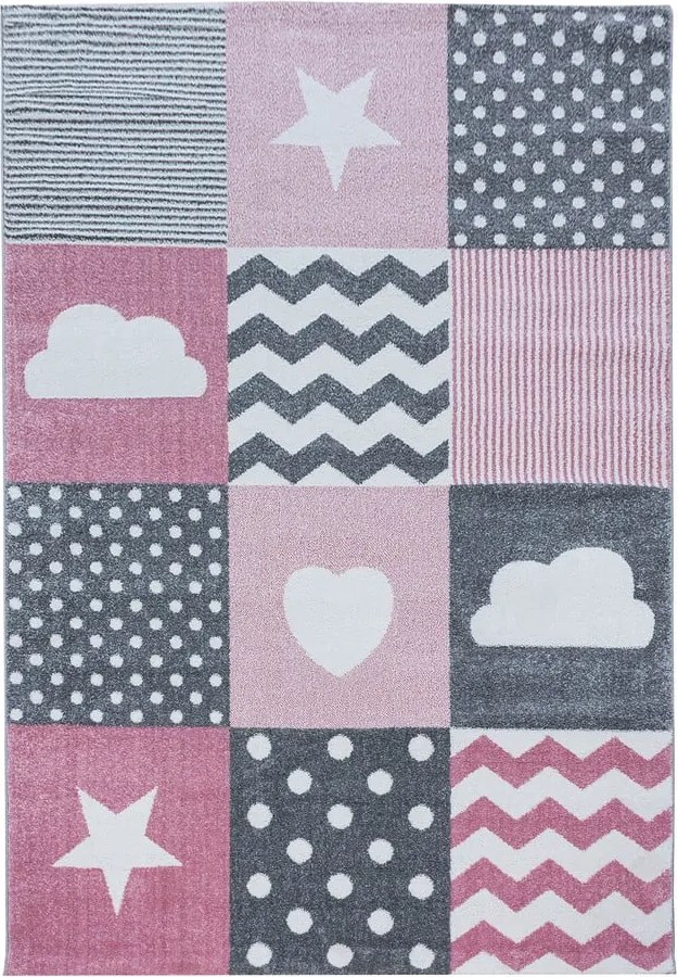 Розово-сив детски килим 140x200 cm Kids – Ayyildiz Carpets
