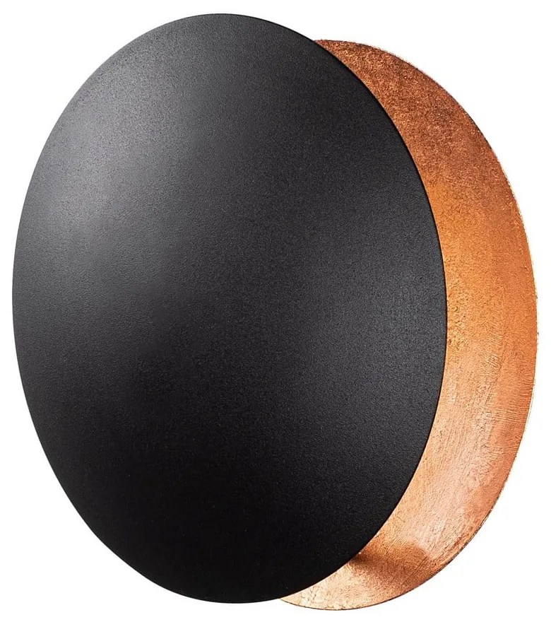 Черна/в меден цвят LED стенна лампа ø 25 cm Yosma – Opviq lights