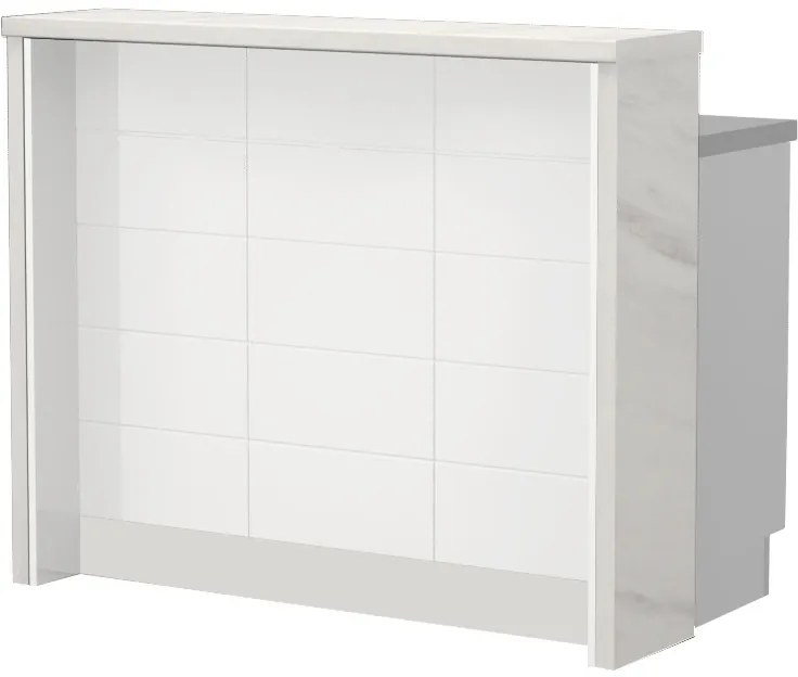Островна кухненска пейка Hudson-Length: 120 cm.-White-White Marble