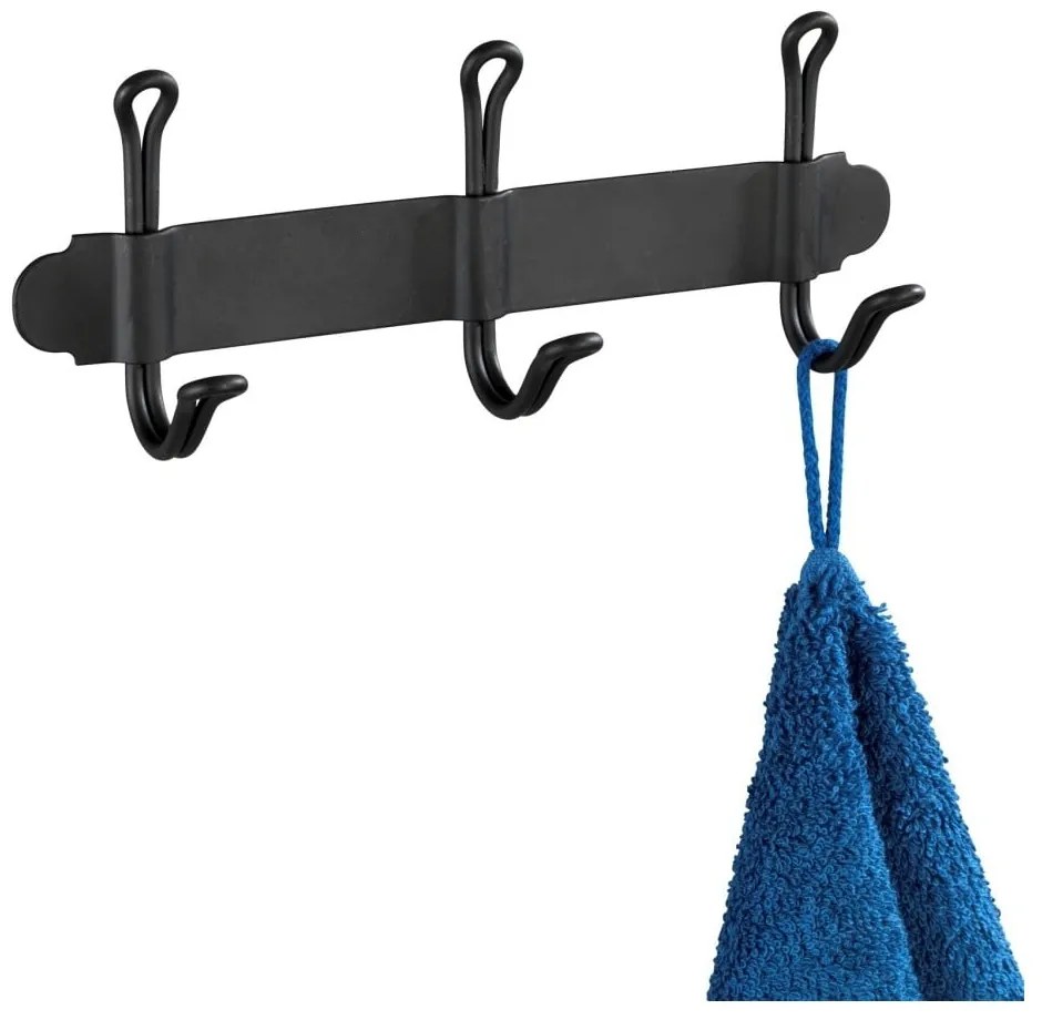 Черна тройна самозадържаща се кука за стена Nostalgia - Wenko