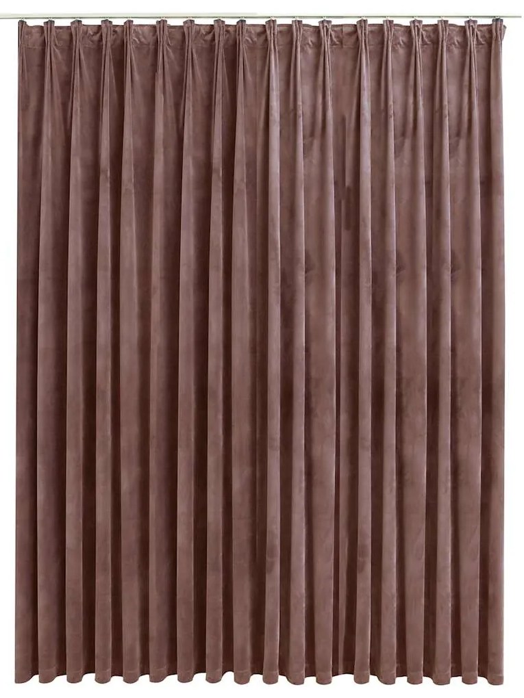 134527 vidaXL Затъмняваща завеса с куки, кадифе, антично розово, 290x245 см