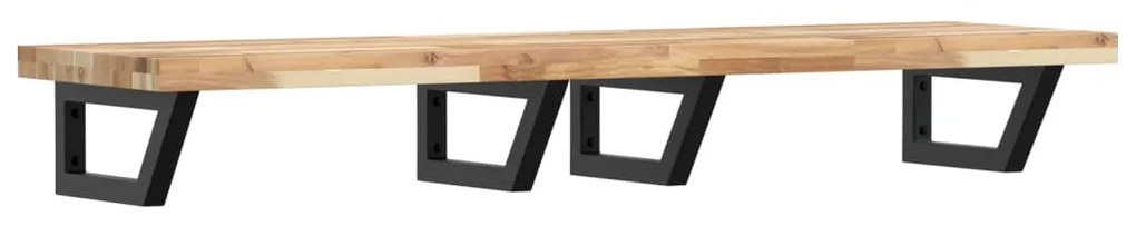 3302703 vidaXL Стенен рафт за мивка, стомана и масивно дърво акация