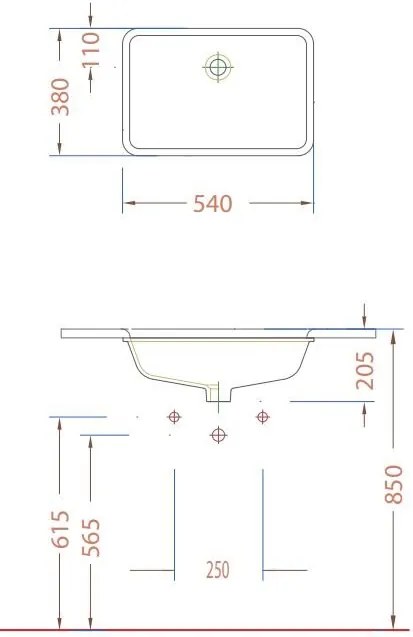 Умивалник Serel Rect II