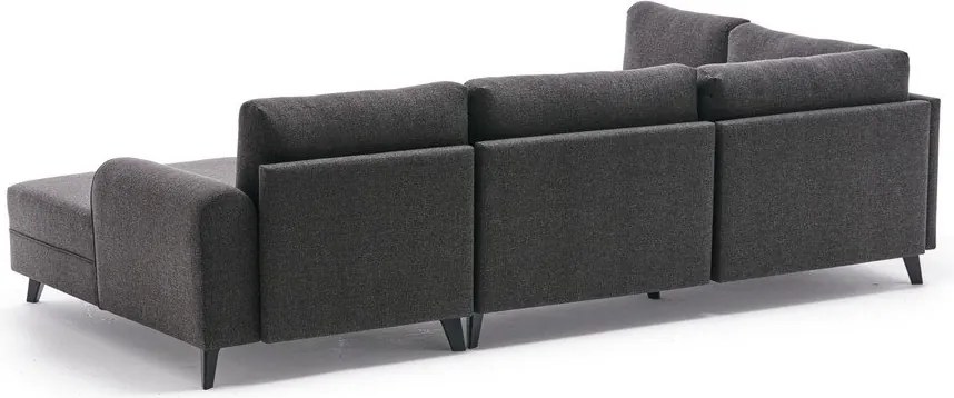 Антрацитен ъглов разтегателен диван (U-образен) Belen - Balcab Home