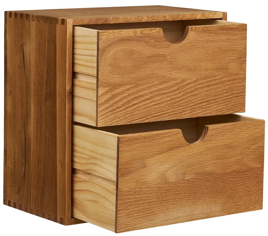 На няколко нива стенен рафт от масивен дъб в естествен цвят 18 cm Townsville – House Nordic