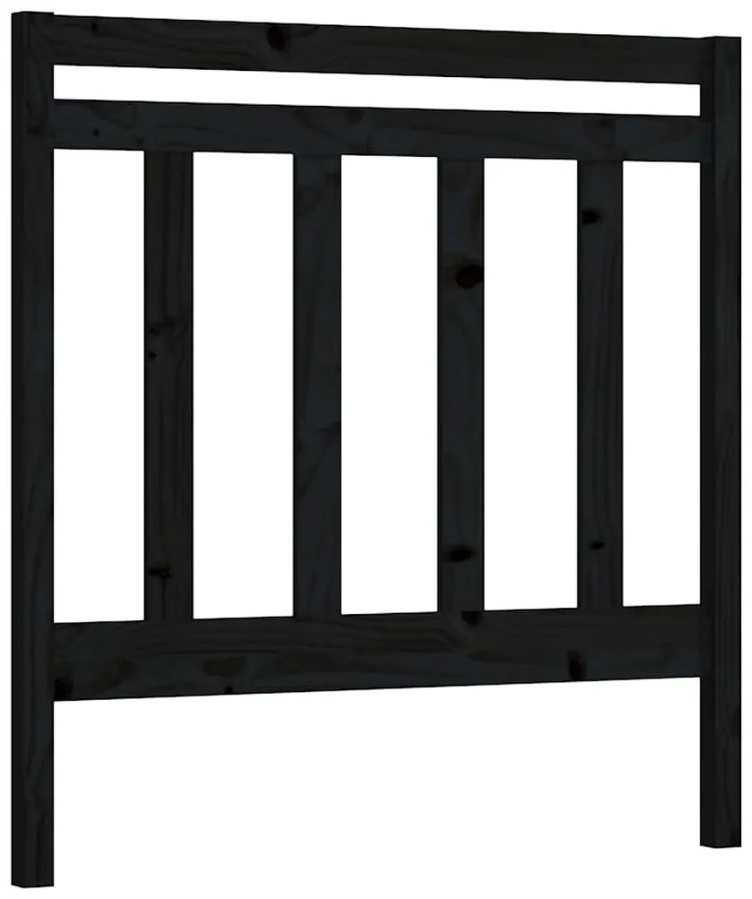817769 vidaXL Горна табла за легло, черна, 81x4x100 см, бор масив