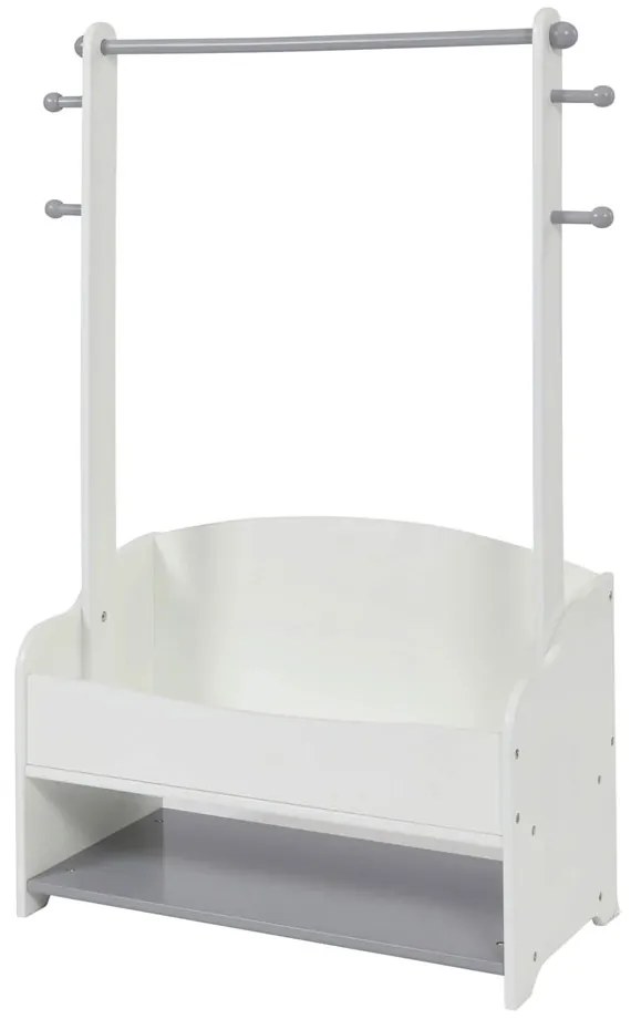 GINGER HOME Дървен щендер за дрехи WHITE/GREY