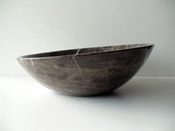 Мивка за баня ICL 4014, монтаж върху плот, камък, кафяв, 40x40x14см