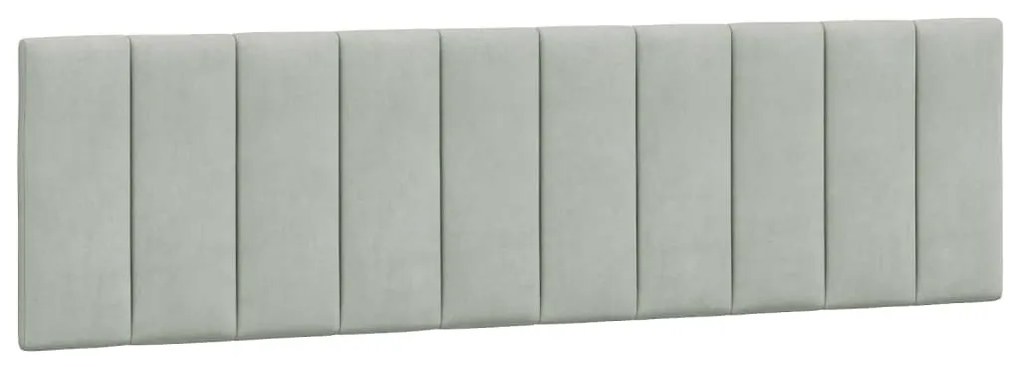 374681 vidaXL Мека табла за легло Hanko, светлосива, 180 см, кадифе