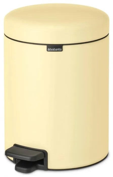 Кош за боклук с педал Brabantia NewIcon 1008840, 5 л, Леко затваряне, Противоплъзгаща основа, Жълт