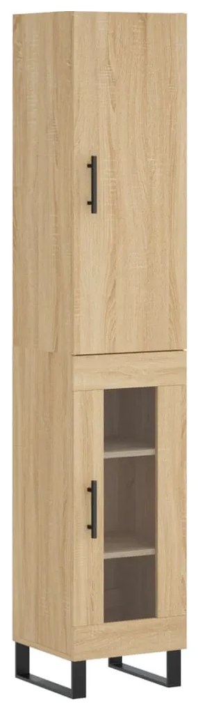 3199068 vidaXL Висок шкаф, сонома дъб, 34,5x34x180 см, инженерно дърво