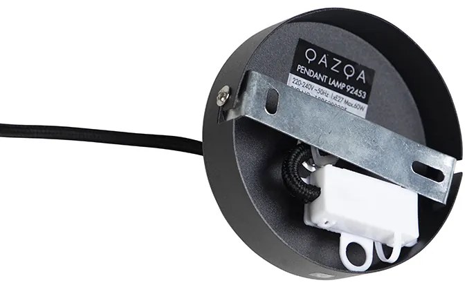 Висяща лампа с син кадифен абажур със злато 40 см - Combi