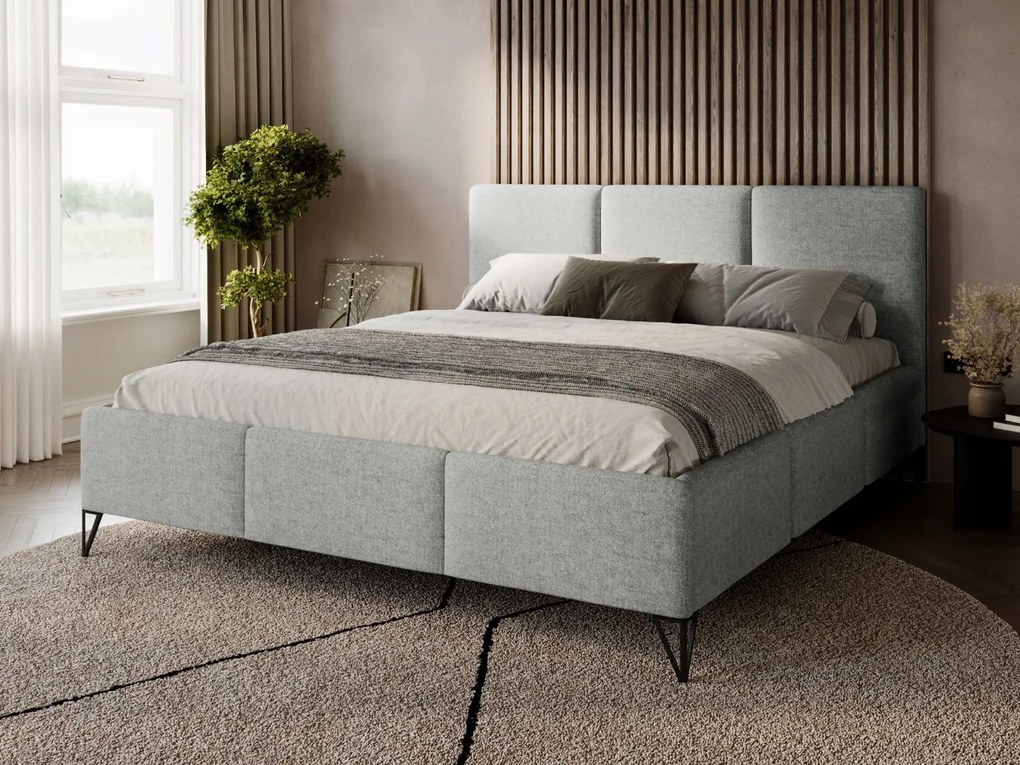 Облегнато легло Loren-Светлосиво-140 x 200