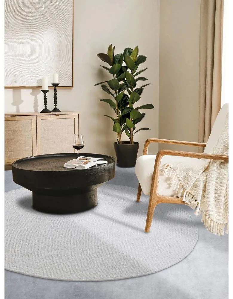 Бял ръчно изработен вълнен кръгъл килим ø 160 cm Francois – Villeroy&amp;Boch