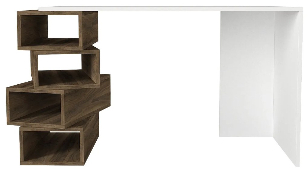 Учебно бюро Jenga - бяло, орехово