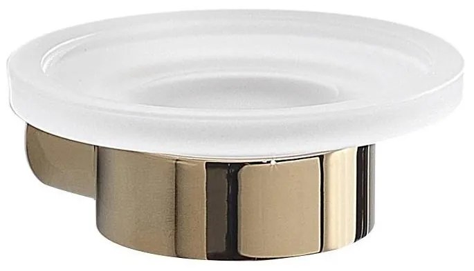 Gedy - Настенна сапунерка PIRENEI млечно стъкло/златна