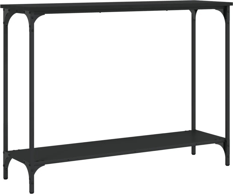 Конзолна маса, черна, 101x30,5x75 см, инженерно дърво