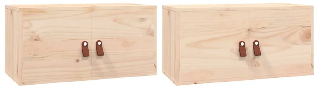 818366 vidaXL Стенни шкафове, 2 бр, 60x30x30 см, бор масив