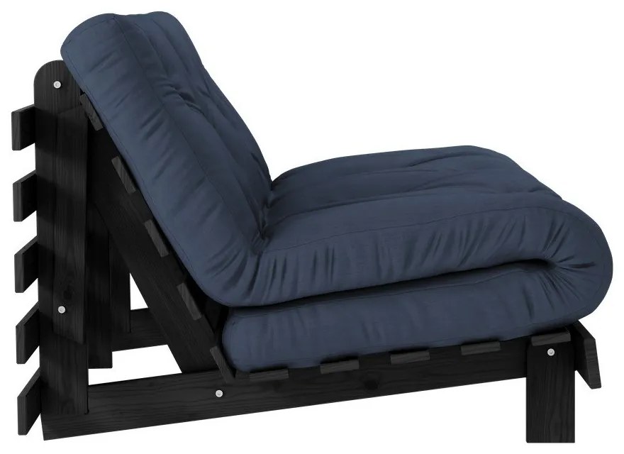 Тъмносин разтегателен диван 140 cm Roots Black Night – Karup Design