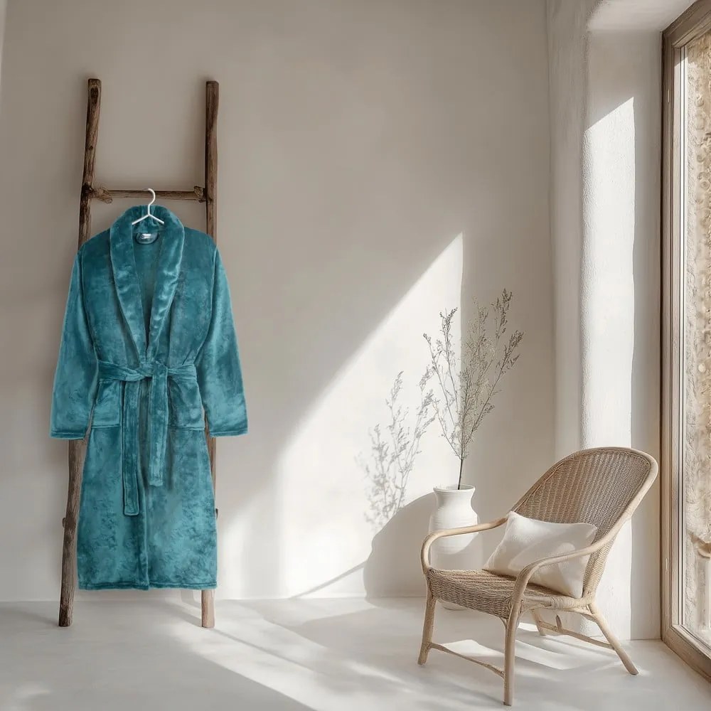 Синя хавлия от микроплюш XL/XXL Polyvelvet – Good Morning