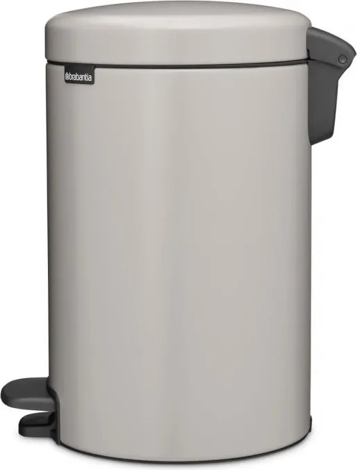 Кош за боклук с педал Brabantia NewIcon 1010440, 12 л, Плавно затваряне, Противоплъзгаща основа, Светлосив