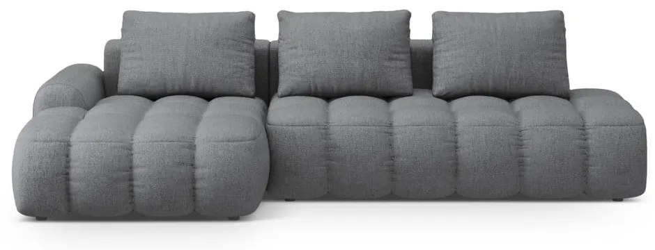 Сив сгъваем/с място за съхранение ъглов диван (ляв ъгъл) Linz – Cosmopolitan Design