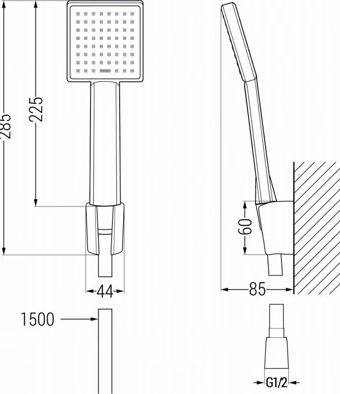 Mexen R-45 точков комплект за душ, хром - 785455052-00