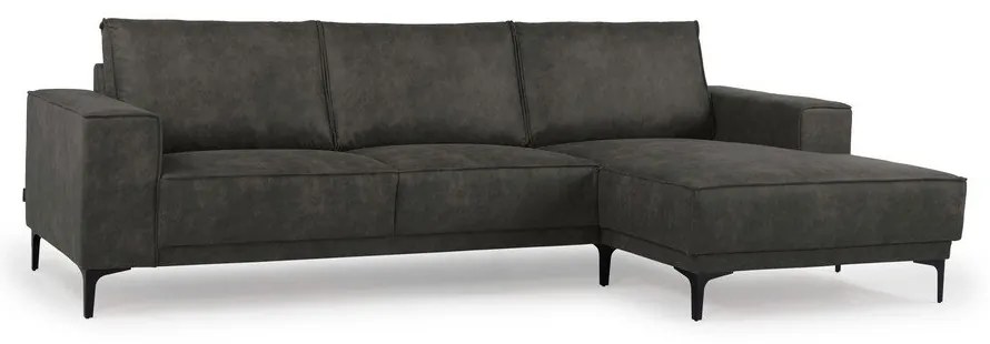 Ъглов диван в черно и сиво от изкуствена кожа (десен ъгъл) Copenhagen - Scandic