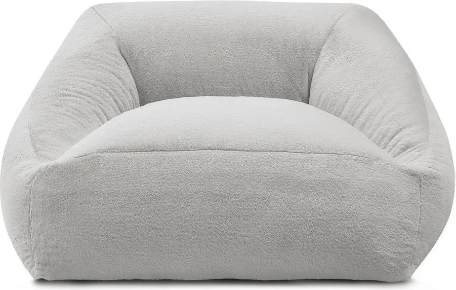 Светлосив пуф от изкуствен косъм Lilibet – Bobochic Paris