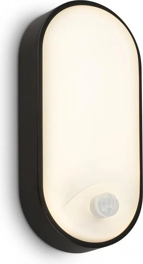 Brilo - LED външно настенно осветително тяло със сензор RUCH, LED/12W/230V, IP65, черно