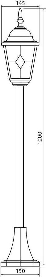 Градински фенер MURANO, ант. месинг, 1xE27