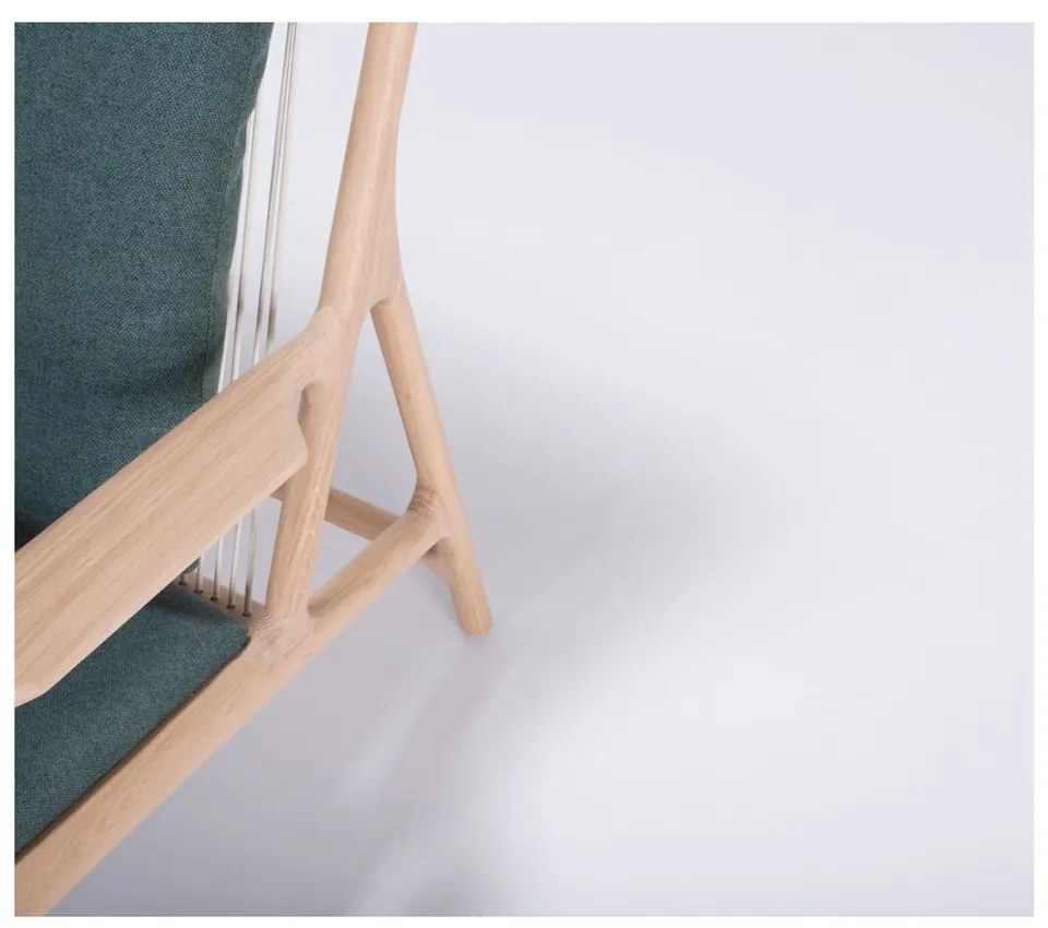 Фотьойл от дъбово дърво със зелена текстилна седалка Dedo - Gazzda