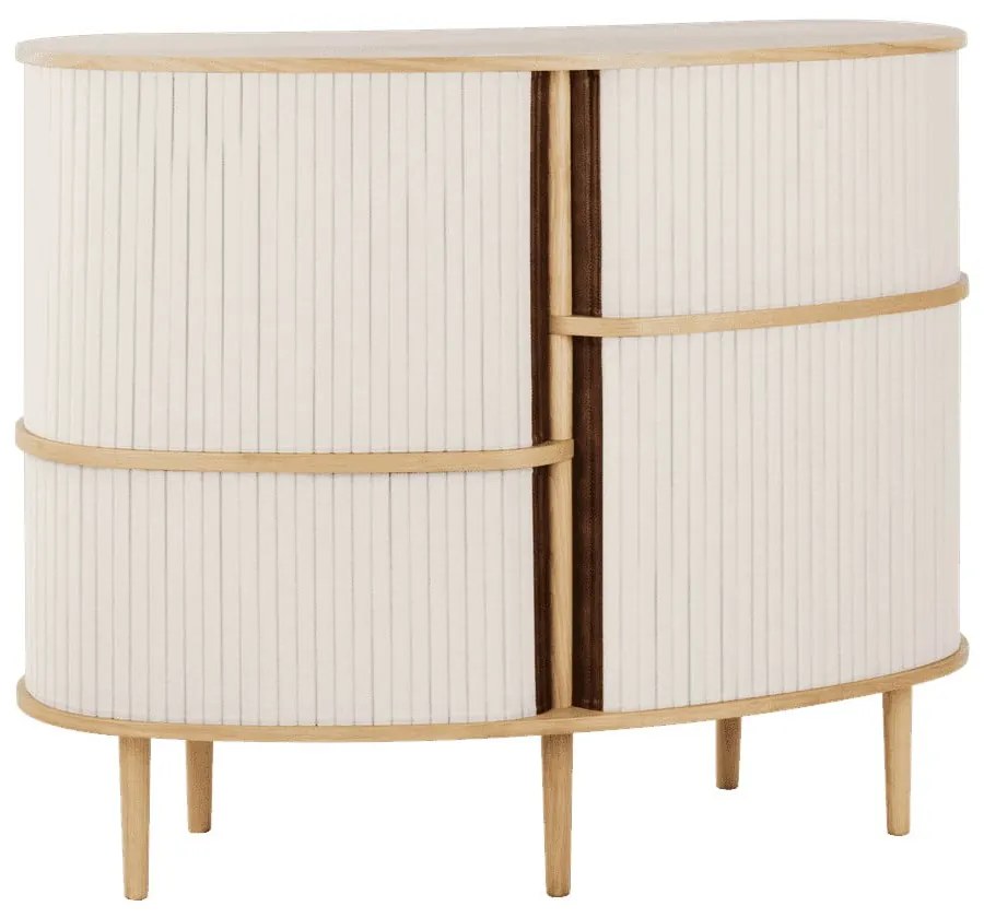 Шкафче от дъбов декор с плъзгащи се врати в бежов и естествен цвят 120x100x50 cm Audacious – UMAGE