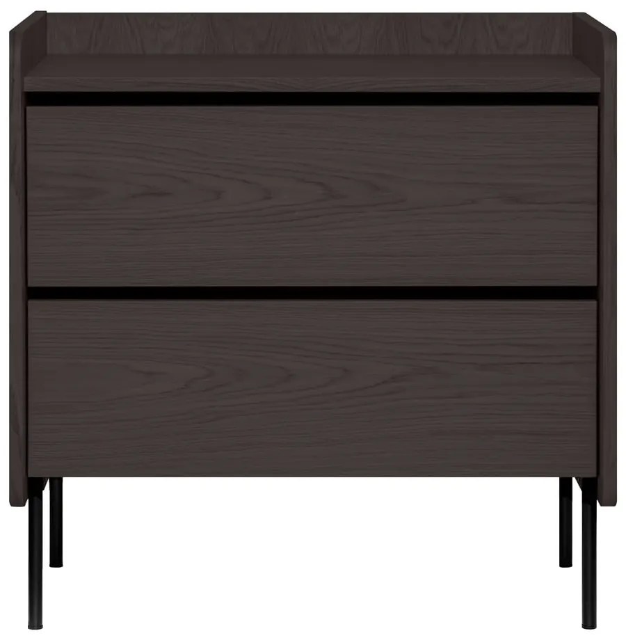 Черен висок скрин от дъб 80x82 cm Wrap - Bonami Selection