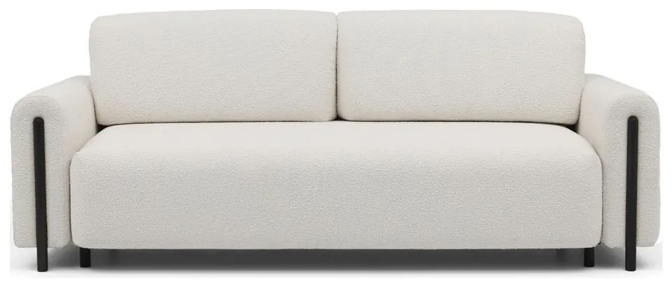 Сгъваем/с място за съхранение диван от прежда с примки от букле в цвят слонова кост 244 cm Arcadova – ELTAP