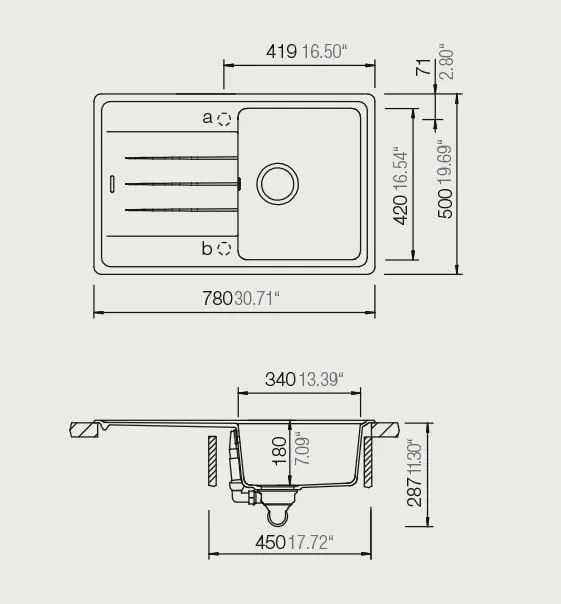 Мивка Schock Element Cristalite 31190-Leuko