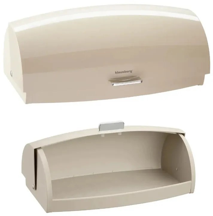 Кутия за хляб Klausberg KB 7932, 45 см, Ергономична дръжка, Метална, Бежов