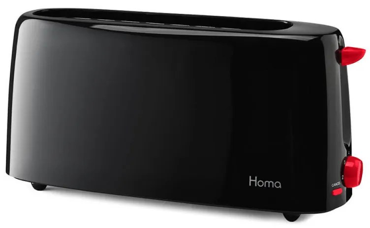 Тостер HOMA HT-5980, 700W, Широк слот за филийки, 6 степени, черен