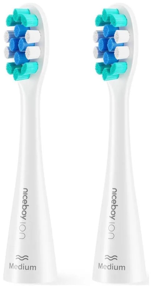 Niceboy-К-кт 2x Резервна глава Medium за четка за зъби ION Sonic и SmartSonic бял