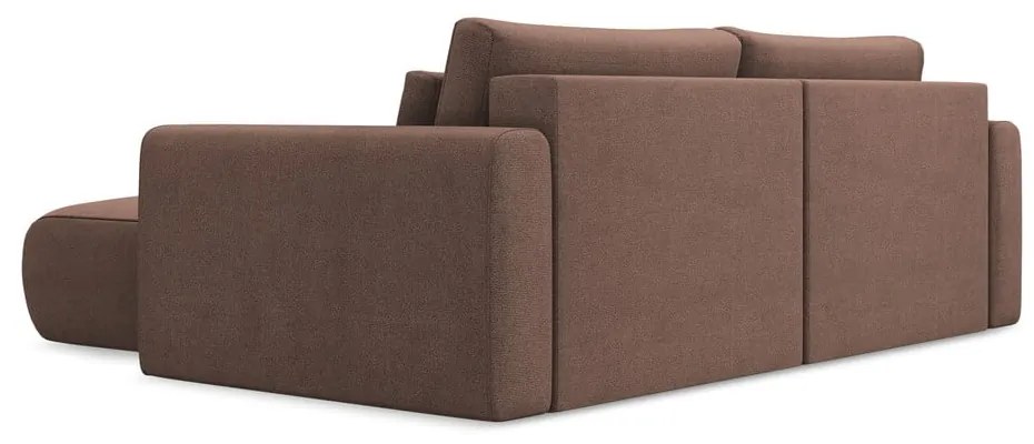 Розов разтегателен ъглов диван с място за съхранение (десен ъгъл) Kapua – Makamii