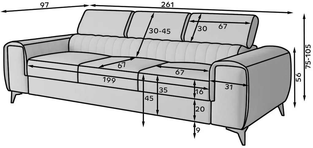 Разтегателен диван Laurence-Kafe Skouro