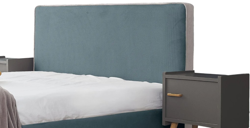 Тапицирано легло Ritz-Petrol-150 x 200-Χωρίς μηχανισμό ανύψωσης