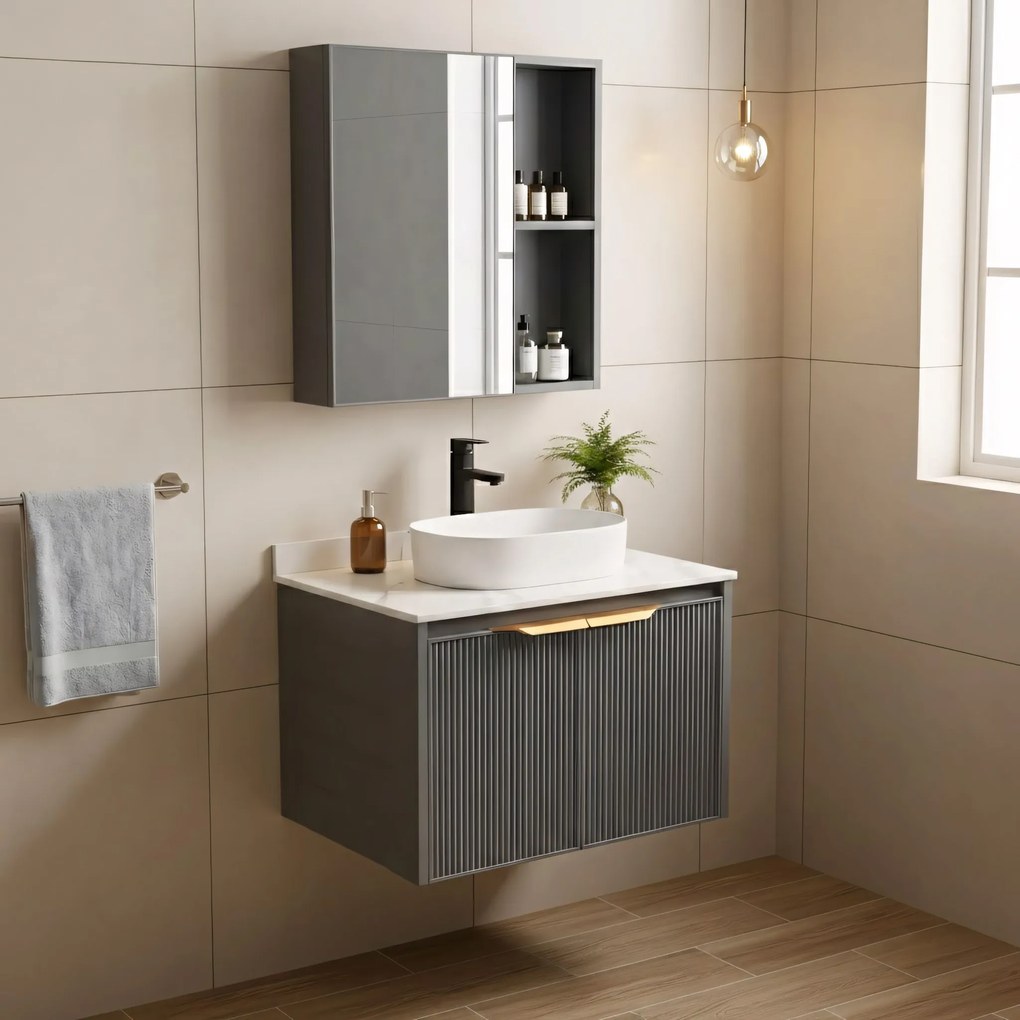 Комплект мебели за баня с плот Marti 60cm Grey