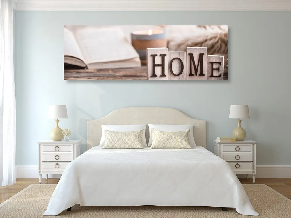 Картина на платно – Дървени букви с надпис Home