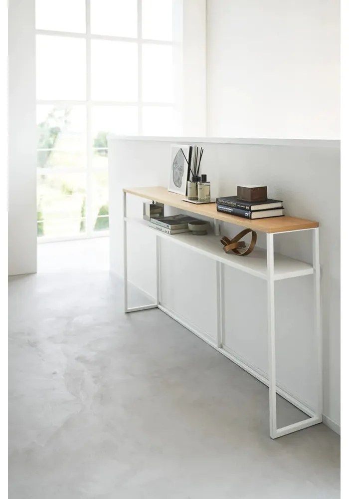 Конзолна маса от декор от ясен в бял и светлокафяв цвят 20,5x126 cm Tower – YAMAZAKI