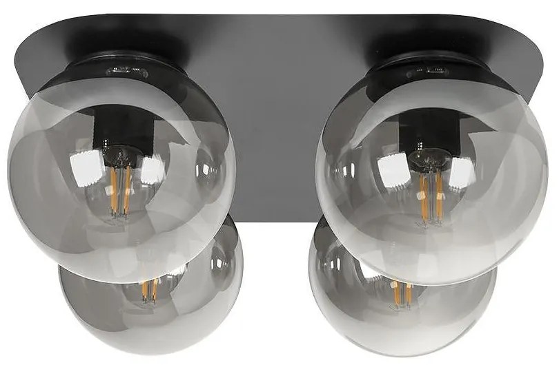 Плафон БЕРЛИН, черен/сив, 4xE27