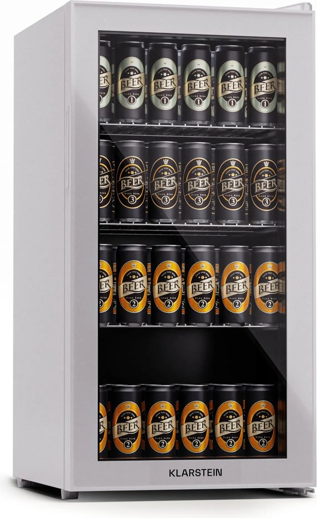 Klarstein Beersafe 74 Slim, хладилник, 74 литра, 3 рафта, панорамна стъклена врата